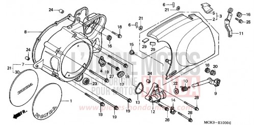 LEFT CRANKCASE COVER VT1100C22 de 2002